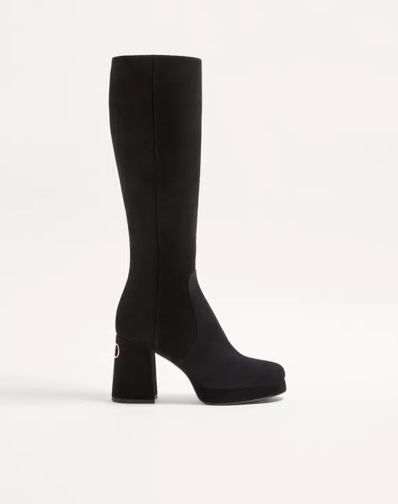 Valentino Fawcette Platform Boot In Crust Leather 90Mm - Image 1